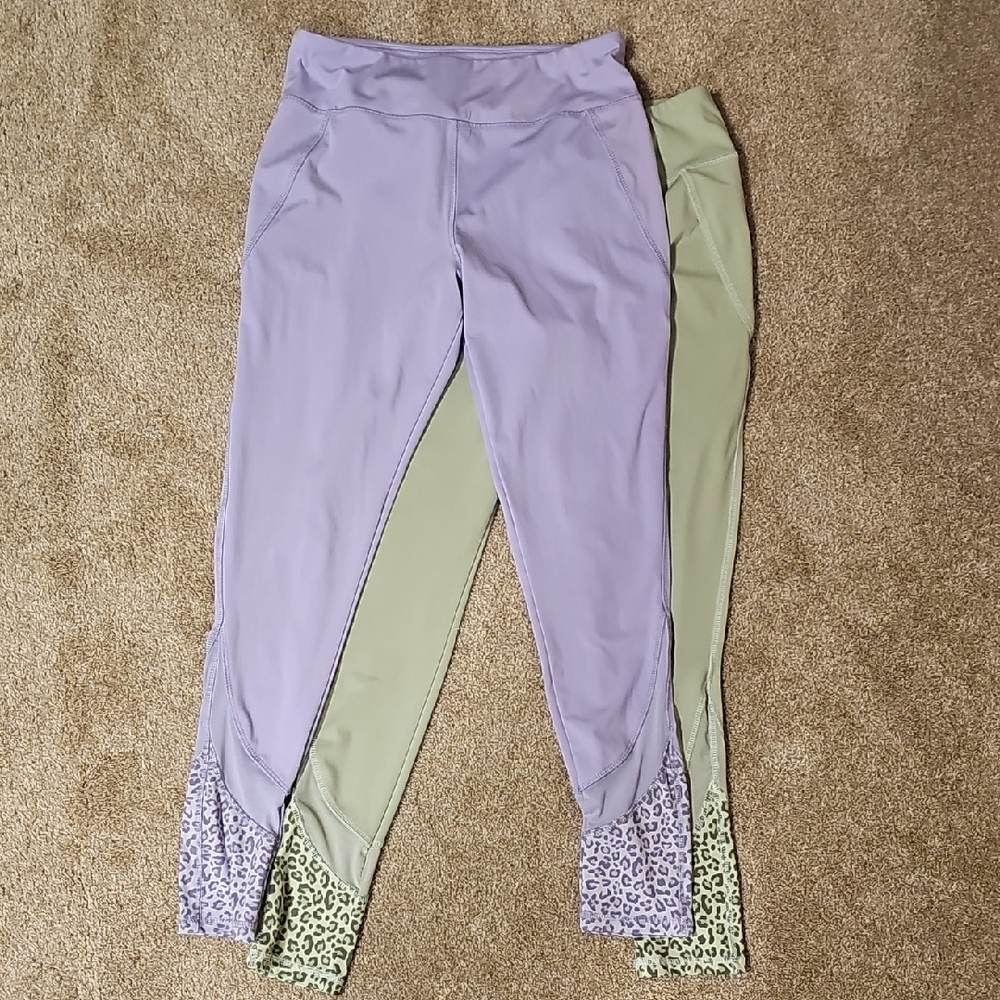 The Bradford Exchange Purple and Green Lace Detail Leggings